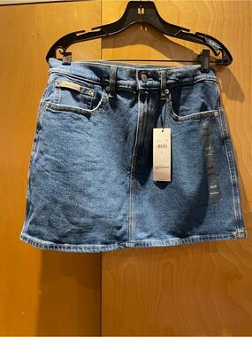 Calvin Klein Denim Mini Skirt waist 29 inches NWT